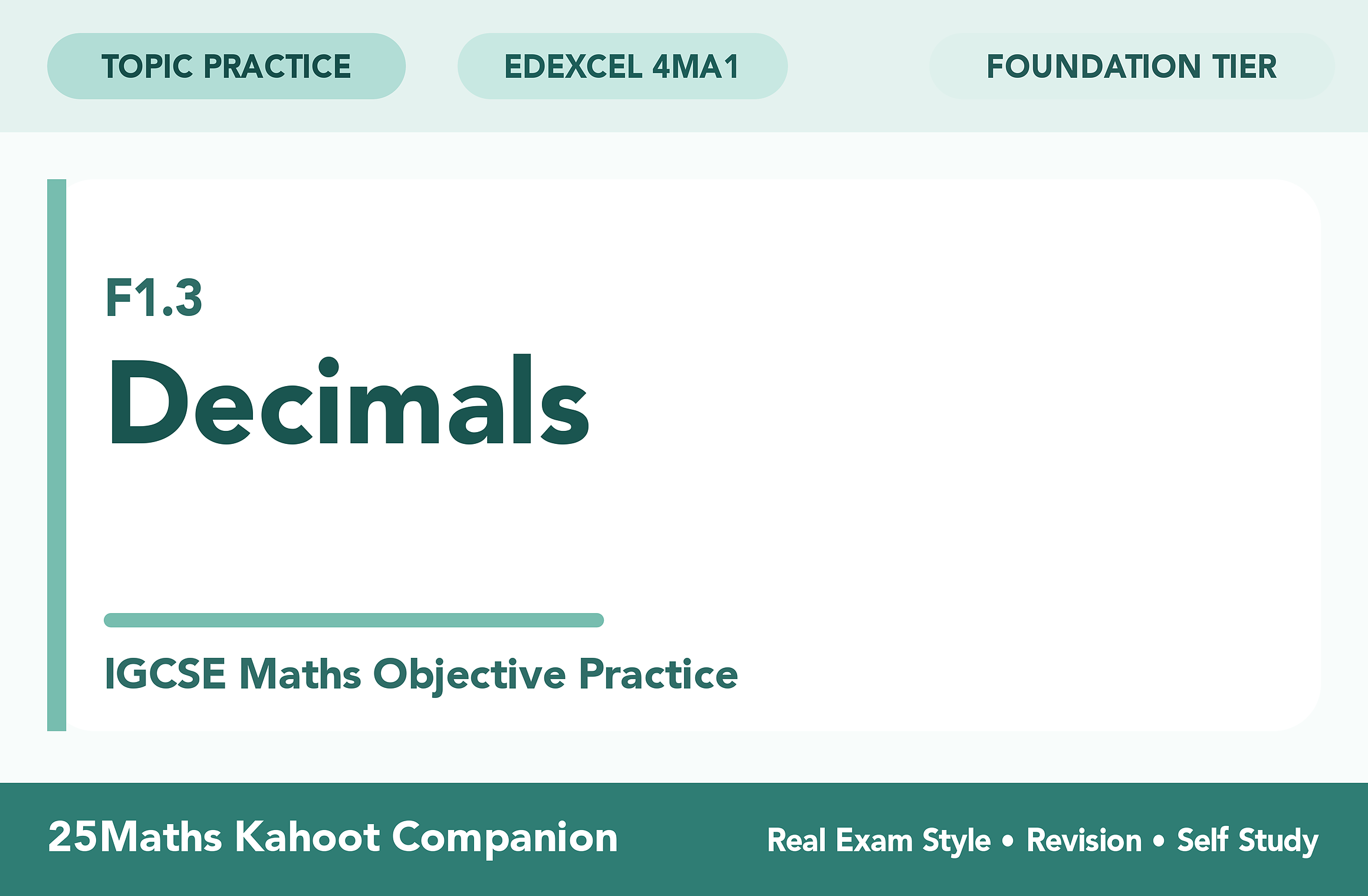 Edexcel 4MA1 SubTopic preview